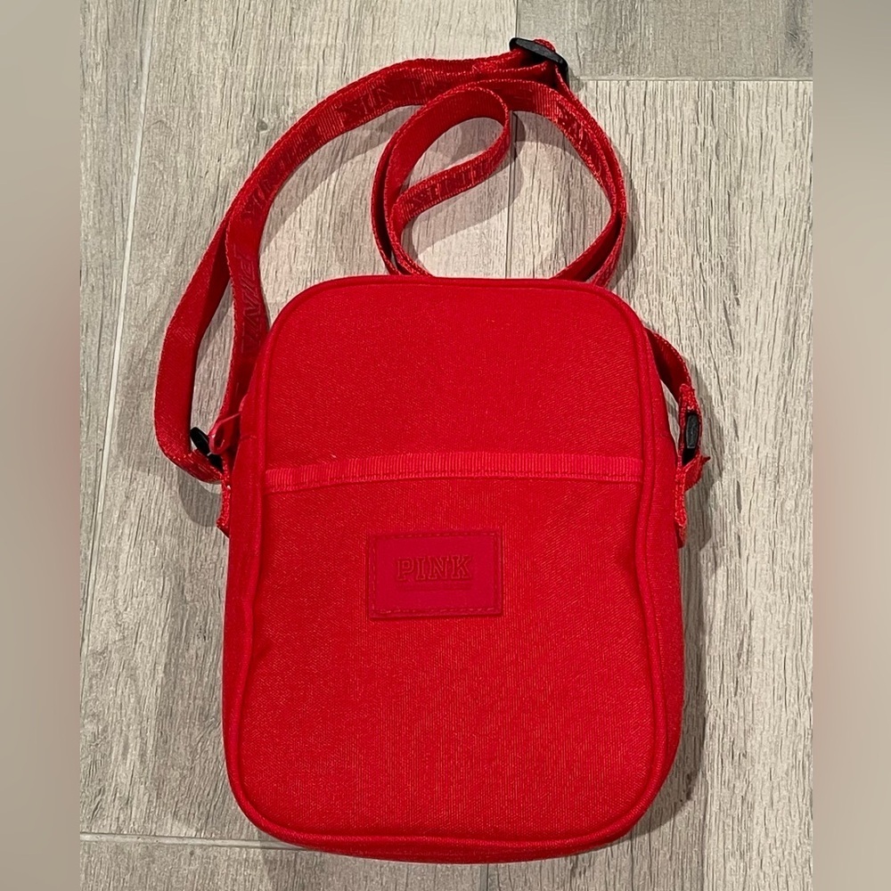 PINK Red Crossbody Bag 8in(H)x6in(L)x2in(W)